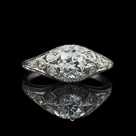 Art Deco .65ct. Diamond Antique Engagement - Fashion Ring Platinum - J39008