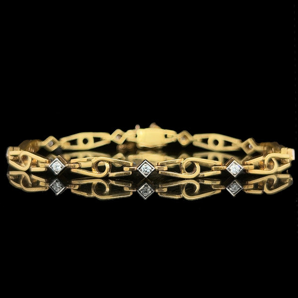 .50ct. T.W. Diamond Estate Bracelet 18K Yellow Gold - J39075