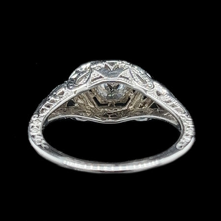 Edwardian .50ct. Diamond Antique Engagement - Fashion Ring 18K White Gold - J39080