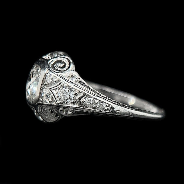 Art Deco .50ct. Diamond Antique Engagement - Fashion Ring Platinum - J39098
