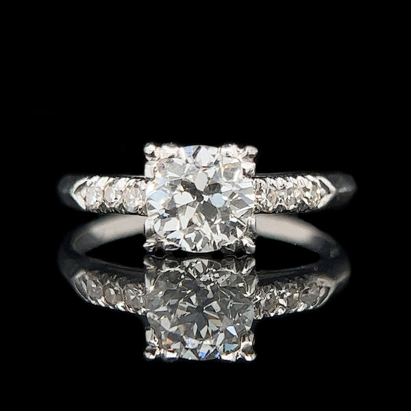 Art Deco 1.00ct. Diamond & Platinum Antique Engagement - Fashion Ring - J39111