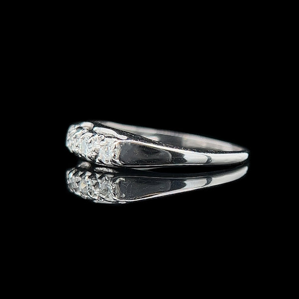 Art Deco .25ct. T.W. Diamond Antique Anniversary - Wedding Band White Gold - J39124