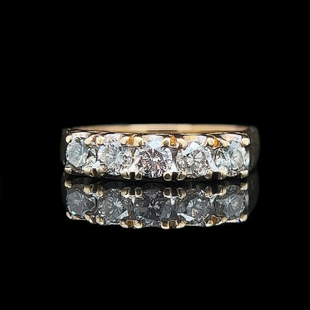 .75ct. T.W. Diamond Vintage Wedding Band - Anniversary Band - Wedding Ring 18K Yellow Gold - J39142