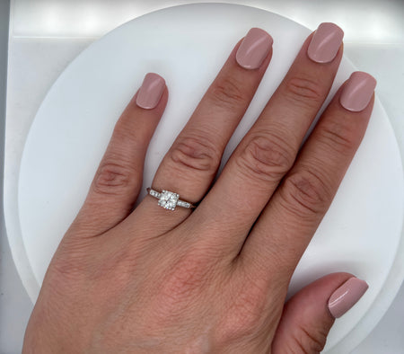 Art Deco .65ct. Diamond Antique Engagement Ring Platinum - J39151