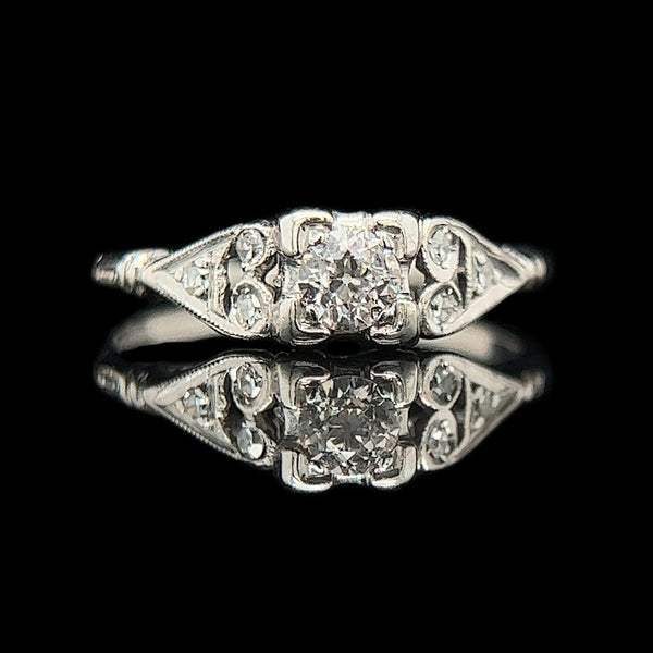 Art Deco .25ct. Diamond Antique Engagement - Fashion Ring Platinum - J39186