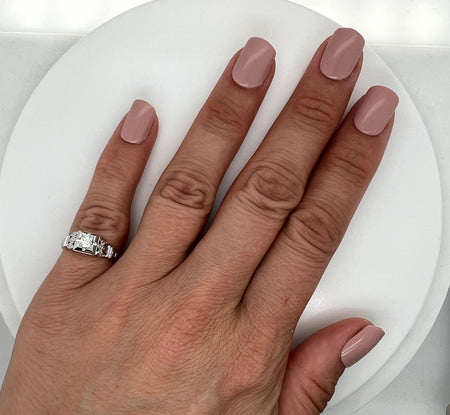 Art Deco .20ct. Diamond Antique Engagement - Fashion Ring 18K White Gold - J39213