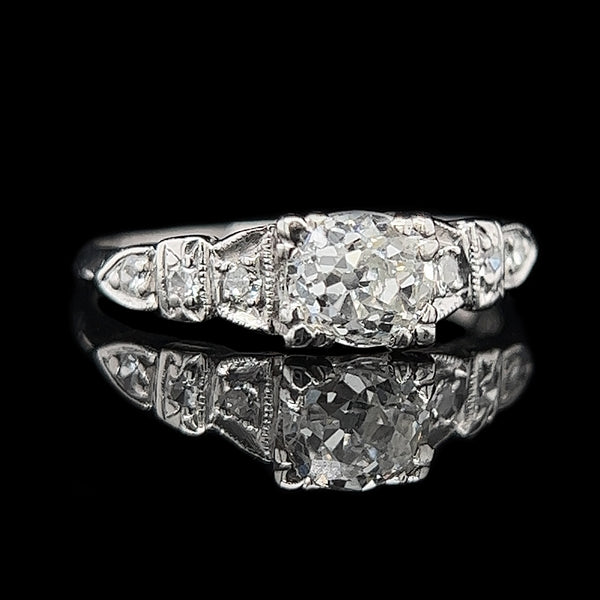 Art Deco .68ct. Diamond Antique Engagement - Fashion Ring Platinum Brandt Co. - J39216