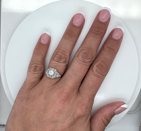Art Deco .40ct. Diamond Antique Engagement - Fashion Ring Platinum - J39230