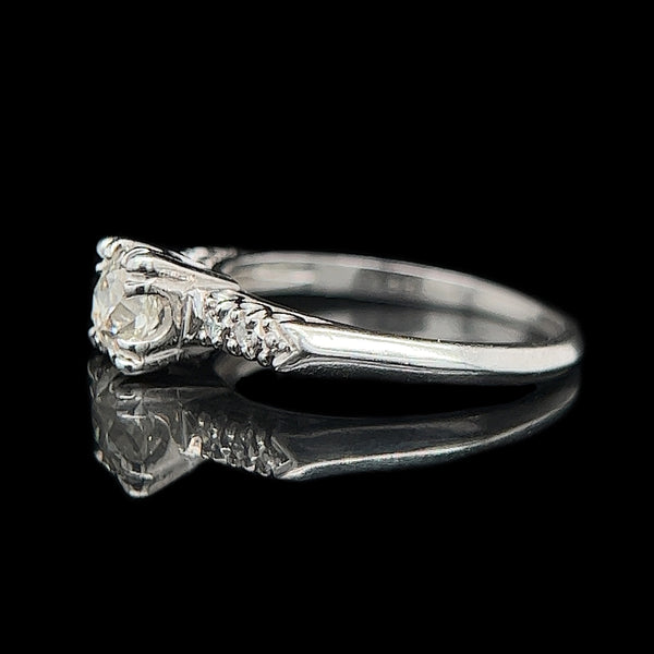 Art Deco .70ct. Diamond Antique Engagement Ring Platinum - J39248