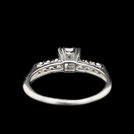 Art Deco .70ct. Diamond Antique Engagement Ring Platinum - J39248