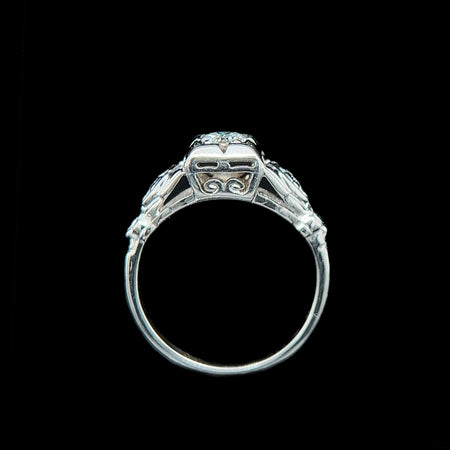 Art Deco .20ct. Diamond Antique Engagement - Fashion Ring 18K White Gold - J39286