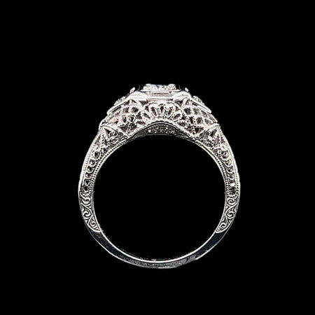 Art Deco .20ct. Diamond Antique Engagement - Fashion Ring 18K White Gold - J39326