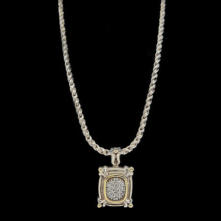 .75ct. T.W. Diamond Estate Fashion Necklace Silver & 18K Yellow Gold Baskin Brothers - J39367C