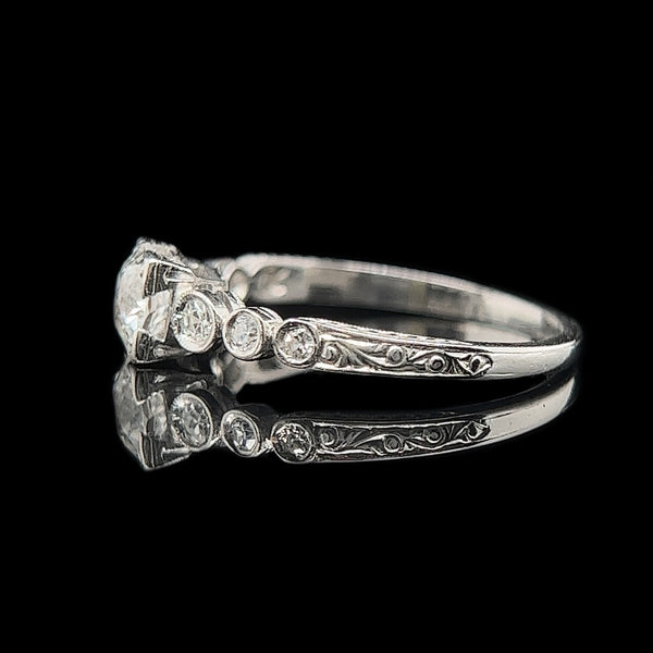 Art Deco .50ct. Diamond Antique Engagement - Fashion Ring Platinum - J39404