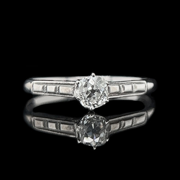 Art Deco .25ct. Diamond Antique Engagement Ring Platinum - J39852