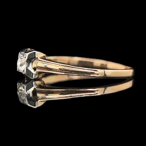 .17ct. Diamond Vintage Engagement - Fashion Ring Yellow & White Gold - J39968
