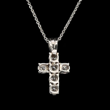 .36ct. Diamond Estate Cross Necklace White Gold - J40020