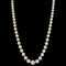 Vintage 3.5mm-7.5mm Akoya Cultured Pearl & Diamond Necklace White Gold - J40078