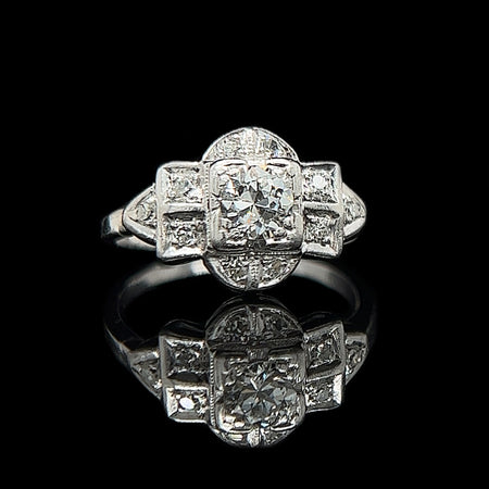 Art Deco .35ct. Diamond Antique Engagement - Fashion Ring Platinum - J40115