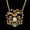 Art Nouveau 6.5mm Pearl & .67ct. T.W. Diamond Antique Necklace 22K Yellow Gold - J40129