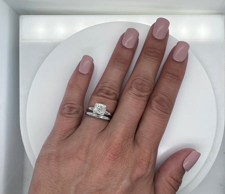 Art Deco .70ct. Diamond Antique Engagement - Wedding Ring Set White Gold - J40182