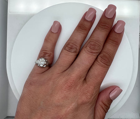 Art Deco, Antique, VIntage, Engagement Ring, Wedding Ring, Diamond, 18K White Gold
