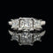 .96ct. Diamond 3-stone Estate Engagement - Fashion Ring 18K White Gold - J40194