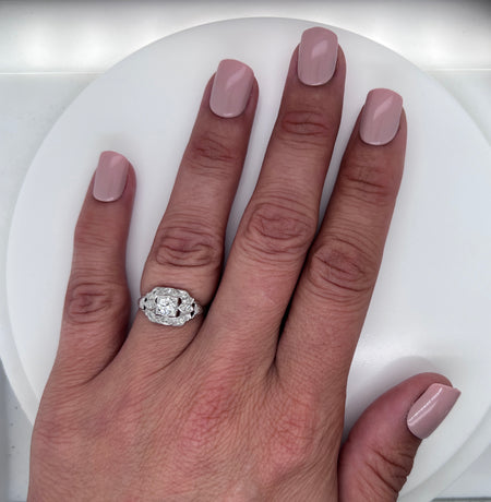 Art Deco .35ct. Diamond Antique Engagement - Fashion Ring Platinum - J40220