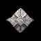 Art Deco .23ct. T.W. Diamond & Sapphire Antique Wedding - Fashion Ring Platinum & White Gold - J40225