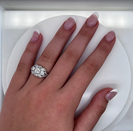 Art Deco .45ct. Diamond Antique Engagement - Wedding - Fashion Ring Platinum - J40236