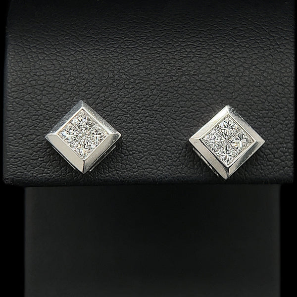 .50ct. T.W. Diamond Estate Earrings White Gold - J42470