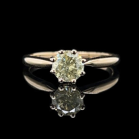 .63ct. Fancy Yellow Diamond Estate Engagement Ring GIA Yellow Gold - J40279