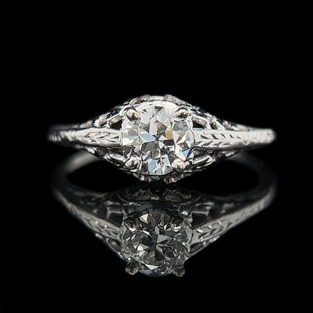 Art Deco .62ct. Diamond Antique Engagement - Fashion Ring Platinum - J40285