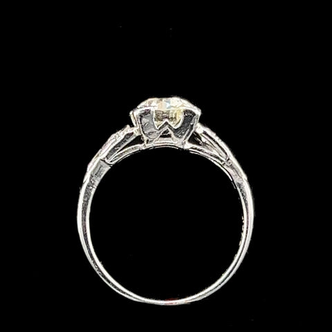 Art Deco 1.15ct. Diamond & Platinum Antique Engagement - Fashion Ring - J40289