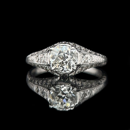 Art Deco .90ct. Diamond Antique Engagement - Fashion Ring Platinum - J42307