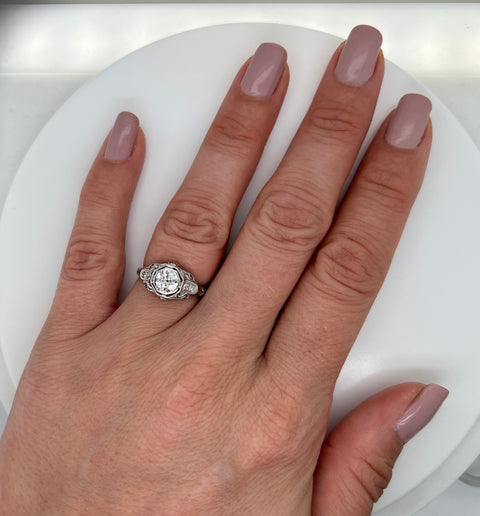 Art Deco .67ct. Diamond Antique Engagement - Fashion Ring Platinum - J42332
