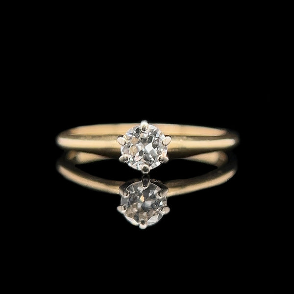 .35ct. Diamond Estate Engagement Ring Yellow Gold - J42378