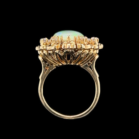 3.50ct. Estate Opal & Diamond Fashion Ring Yellow Gold - J42388