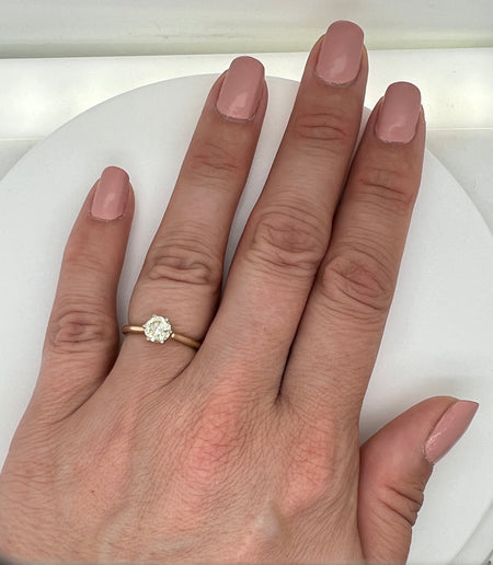 .70ct. Diamond Vintage Engagement Ring Yellow & White Gold - J42398