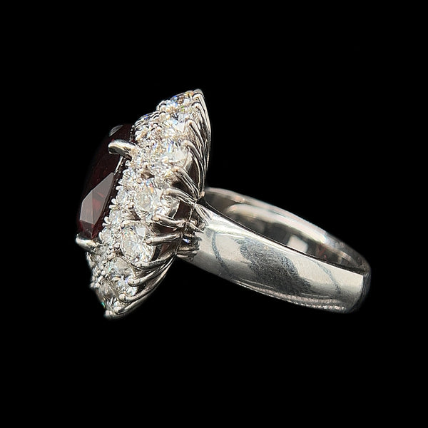 8.69ct. Spinel & 4.62ct. T.W. Diamond Estate Wedding - Fashion Ring 18K White Gold GIA - 42400C