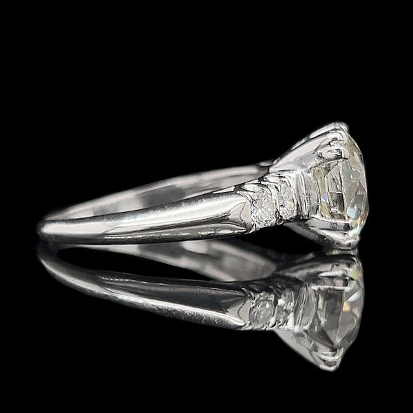 4.20ct. Diamond Vintage Engagement - Fashion Ring White Gold - J42419