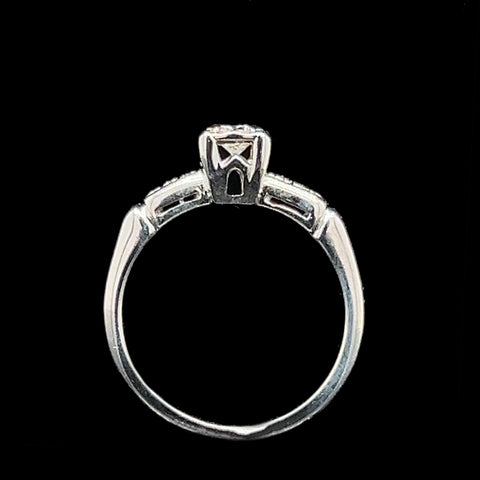 .17ct. Diamond Vintage Engagement Ring White Gold - J42432