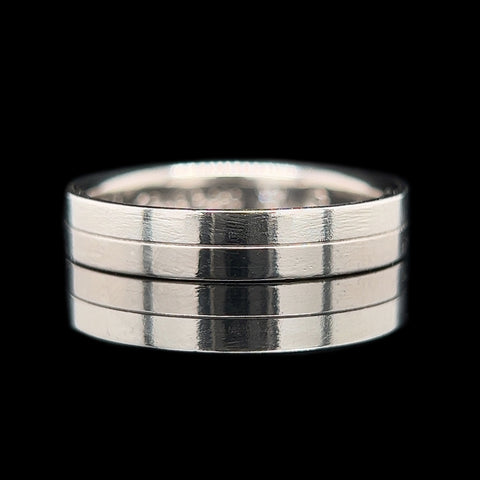 Estate Wedding Band Platinum & 18K White Gold - J42455