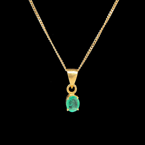 .40ct. Emerald Estate Necklace 18K Yellow Gold - J42464