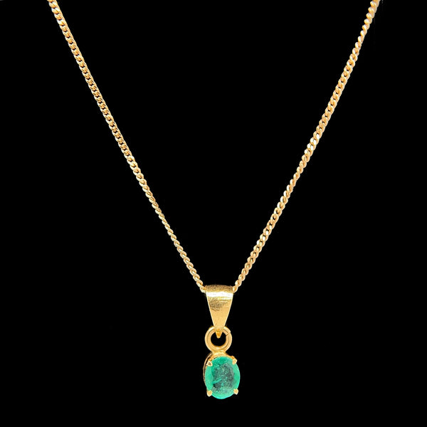 .40ct. Emerald Estate Necklace 18K Yellow Gold - J42464