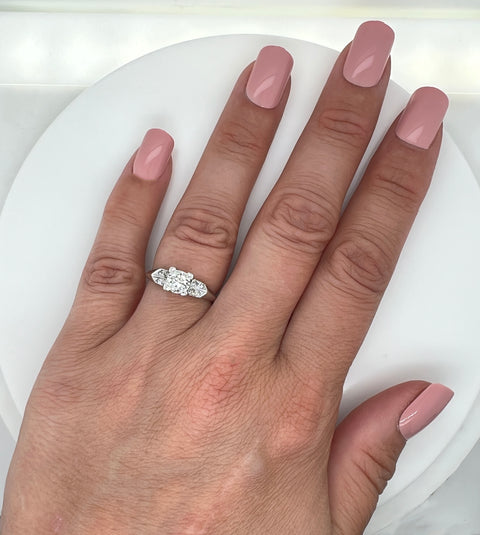 .41ct. Diamond Vintage Engagement - Fashion Ring White Gold - J42446