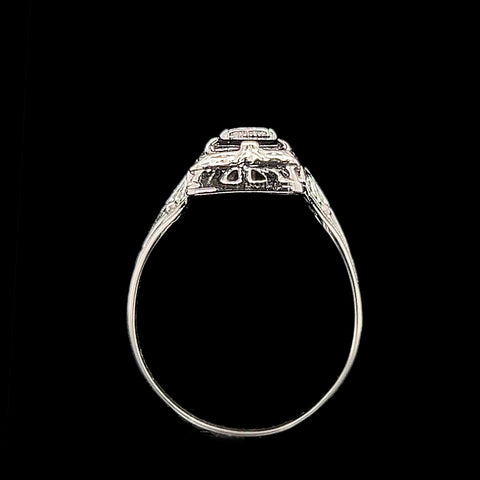 Art Deco 2.50ct. T.W. Garnet & Diamond Antique Wedding - Fashion Ring White Gold - J42467