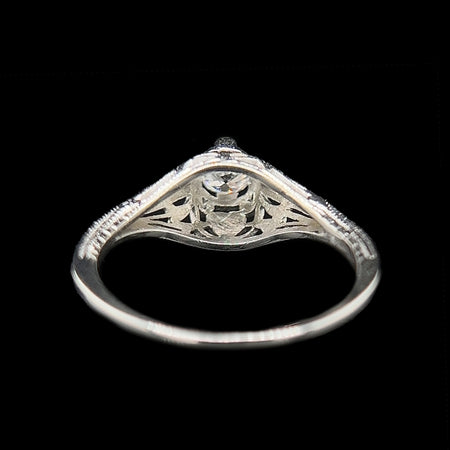Art Deco .20ct. Apx. Diamond Antique Engagement - Fashion Ring 18K White Gold - J42471