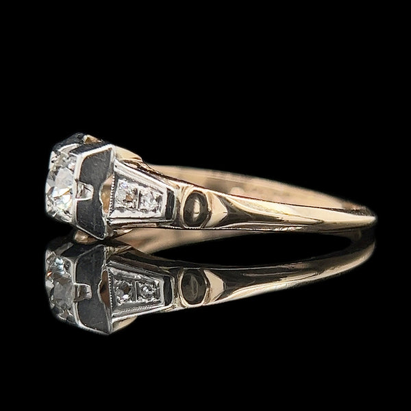 .23ct. Diamond Vintage Engagement - Fashion Ring Platinum & Yellow Gold - J42475