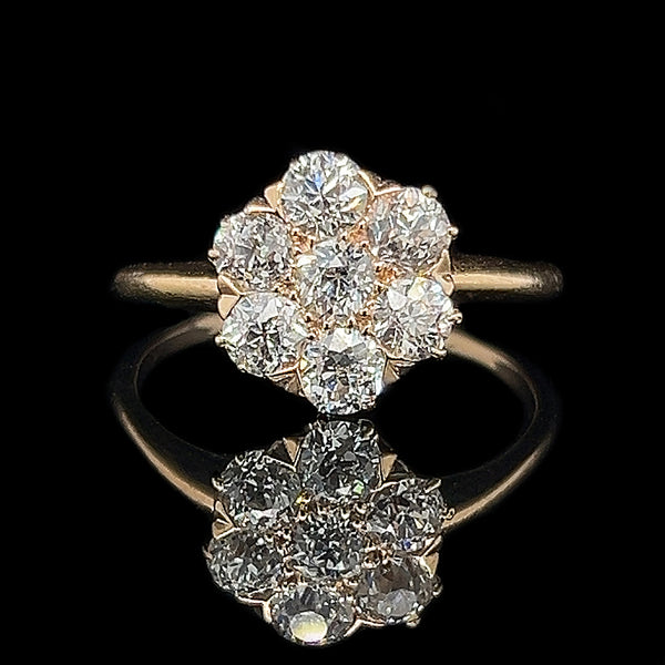 Edwardian 1.20ct. T.W. Diamond Antique Engagement - Fashion Ring Yellow Gold - J42477